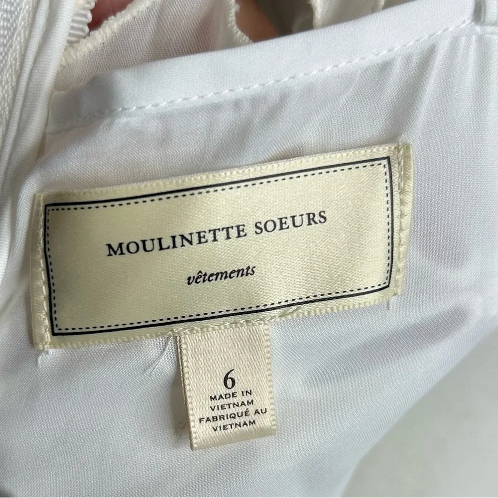 Anthropologie Moulinette Soeurs 6 Seaplane Dress Blue White Windowpane - Picture 15 of 16
